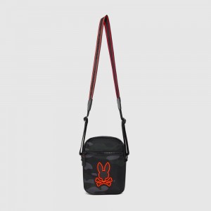 Bags And Wallets Psycho Bunny Cross Body Bag Hombre Negros Camuflados | CY5167902