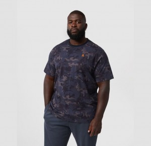 Big & Tall Psycho Bunny Allen Camo Crew Neck Tee Hombre Azul Marino | DK7503429
