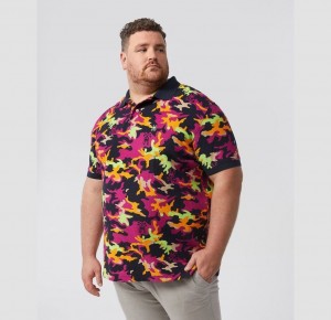 Big & Tall Psycho Bunny Allen Camo Polo Hombre 653 Wild Berry | DQ7129430