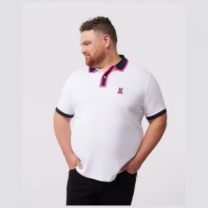 Big & Tall Psycho Bunny Big And Tall Kay Fashion Polo Hombre Blancos | FH4358906