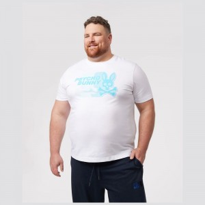 Big & Tall Psycho Bunny Big And Tall Kona Graphic Tee Hombre Blancos | TL9127435