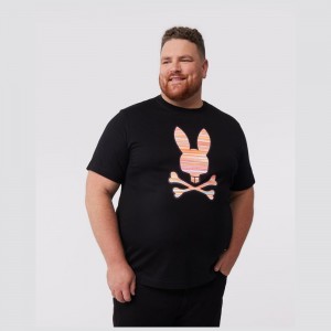 Big & Tall Psycho Bunny Big And Tall Newell Graphic Tee Hombre Negros | CS4217863