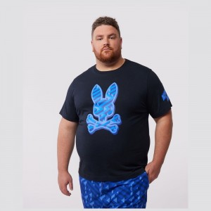 Big & Tall Psycho Bunny Big And Tall Pisani Bunny Graphic Tee Hombre Azul Marino | NX8520716