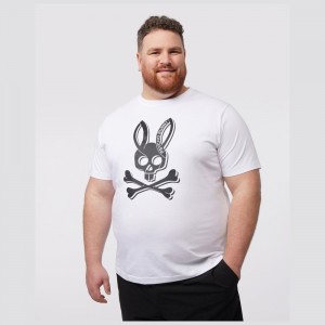 Big & Tall Psycho Bunny Big And Tall Serge Graphic Tee Hombre Blancos | IL8324951