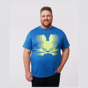 Big & Tall Psycho Bunny Big And Tall Turing Graphic Tee Hombre Azules | AD2741903
