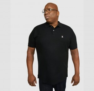 Big & Tall Psycho Bunny Chatham Side Bunny Polo Hombre Negros | ZA5807643