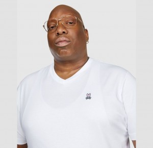 Big & Tall Psycho Bunny Classic V Neck Tee Hombre Blancos | LN0816493