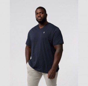 Big & Tall Psycho Bunny Classic V Neck Tee Hombre Azul Marino | VP2719053