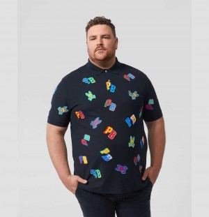 Big & Tall Psycho Bunny Fulton Embroidered Polo Hombre Azul Marino | QU5617938