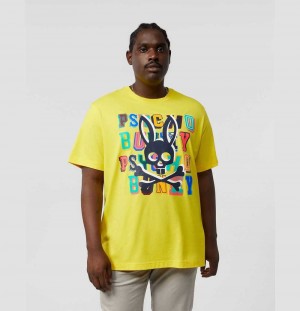 Big & Tall Psycho Bunny Fulton Printed Graphic Tee Hombre 732 Radiant Sun | PG9057683
