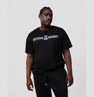 Big & Tall Psycho Bunny Greenwich Tee Hombre Negros | IX2109473