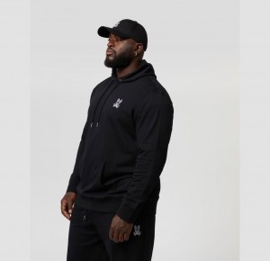 Big & Tall Psycho Bunny Gresham Embroidered Hoodie Hombre Negros | MW0867295