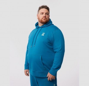 Big & Tall Psycho Bunny Gresham Embroidered Hoodie Hombre 434 Aegean Sea | KW1746503