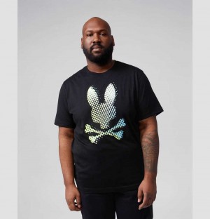 Big & Tall Psycho Bunny Hindes Tee Hombre Negros | KC9423805