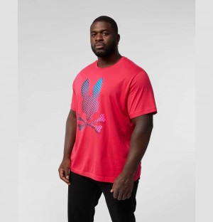 Big & Tall Psycho Bunny Hindes Tee Hombre 659 Bright Fuschia | ZV1543709