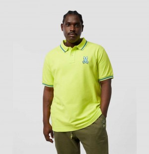 Big & Tall Psycho Bunny Hudson Bunny Logo Polo Hombre 320 Lime Granita | TH7025183