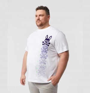 Big & Tall Psycho Bunny Hudson Bunny Logo Tee Hombre Blancos | OK5942871