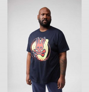 Big & Tall Psycho Bunny Hurell Graphic Tee Hombre Azul Marino | JP9621753