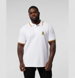Big & Tall Psycho Bunny Lamport Polo Hombre Blancos | CZ3749265