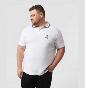 Big & Tall Psycho Bunny Larkin Polo Hombre Blancos | YX3614905