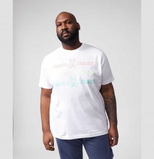 Big & Tall Psycho Bunny Leddon Embroidered Tee Hombre Blancos | VE7536189
