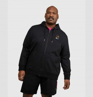 Big & Tall Psycho Bunny Leo Bunny Hoodie Hombre Negros | VX0861372