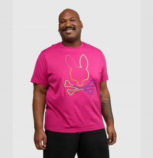 Big & Tall Psycho Bunny Leo Bunny Tee Hombre 656 Magenta Storm | SQ4510987