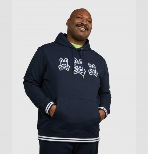 Big & Tall Psycho Bunny Liam Hoodie Hombre Azul Marino | PY1098764