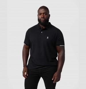 Big & Tall Psycho Bunny Madison Polo Hombre Negros | OY3691274
