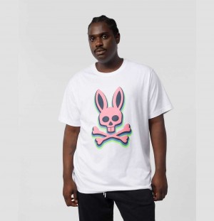 Big & Tall Psycho Bunny Mulberry Tee Hombre Blancos | KY5120964