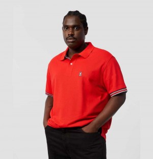 Big & Tall Psycho Bunny Nassau Short Sleeve Polo Hombre Rojos | HJ1248603