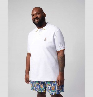 Big & Tall Psycho Bunny Noah Polo Hombre Blancos | LF2076894