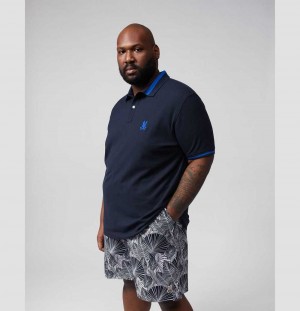Big & Tall Psycho Bunny Shaw Polo Hombre Azul Marino | HP0849215