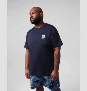 Big & Tall Psycho Bunny Thames Two Sided Graphic Tee Hombre Azul Marino | PQ3204971