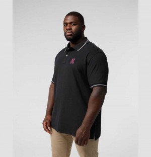 Big & Tall Psycho Bunny Wardell Polo Hombre Negros | BK5648721