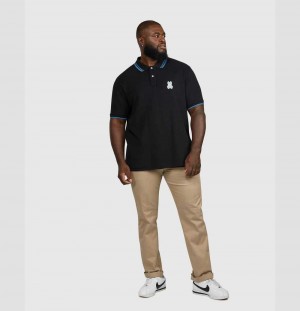 Big & Tall Psycho Bunny Wardell Short Sleeve Polo Hombre Negros | GU3478215
