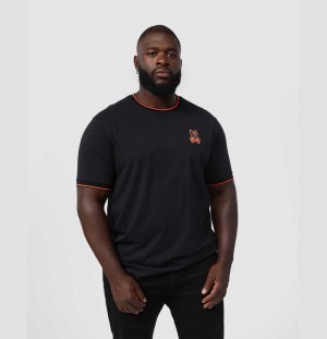 Big & Tall Psycho Bunny Waverly Bunny Logo Tee Hombre Negros | NE2567918