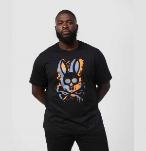 Big & Tall Psycho Bunny Waverly Graphic Tee Hombre Negros | MP7695018