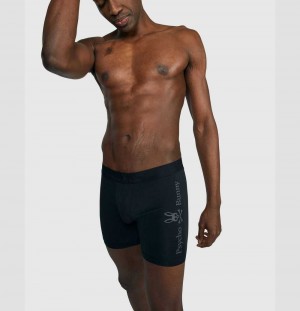 Boxer Briefs Psycho Bunny 2 Pack Printed Grey Boxer Briefs Hombre Grises Negros | FO3852610