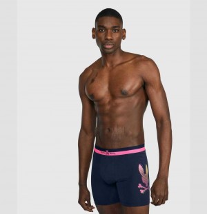 Boxer Briefs Psycho Bunny 2 Pack Printed Boxer Briefs Hombre Azul Marino Azules | OB4602157