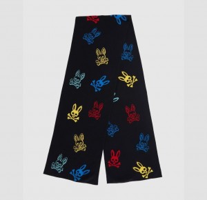 Bufanda Psycho Bunny Lacomb Bunny Cashmere Hombre Negros | ZV3721085