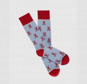 Calcetines Psycho Bunny All Over Bunny Hombre Azules | VZ1054982