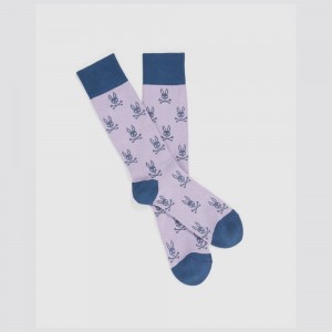 Calcetines Psycho Bunny Dress Sock Hombre Lavanda | SP1289046