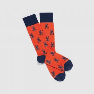 Calcetines Psycho Bunny Dress Socks Hombre 813 Tangerine Tango | MX0649837