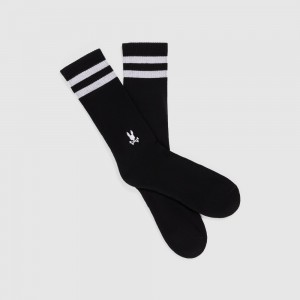 Calcetines Psycho Bunny Los Angeles Sport Sock Hombre Negros | JU6752490