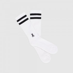 Calcetines Psycho Bunny Los Angeles Sport Sock Hombre Blancos | EB5703896