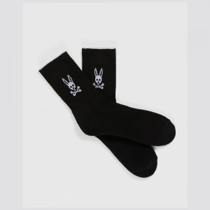 Calcetines Psycho Bunny Sport Sock Hombre Negros | RY2650973