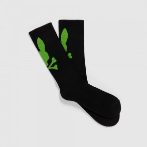 Calcetines Psycho Bunny Sport Sock Hombre Negros | FV3976210