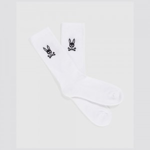 Calcetines Psycho Bunny Sport Sock Hombre Blancos | QL8246593