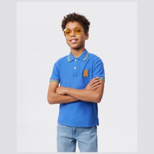 Camisa Polo Psycho Bunny Banks Pique Fashion Polo Niños Azules | FP8951367